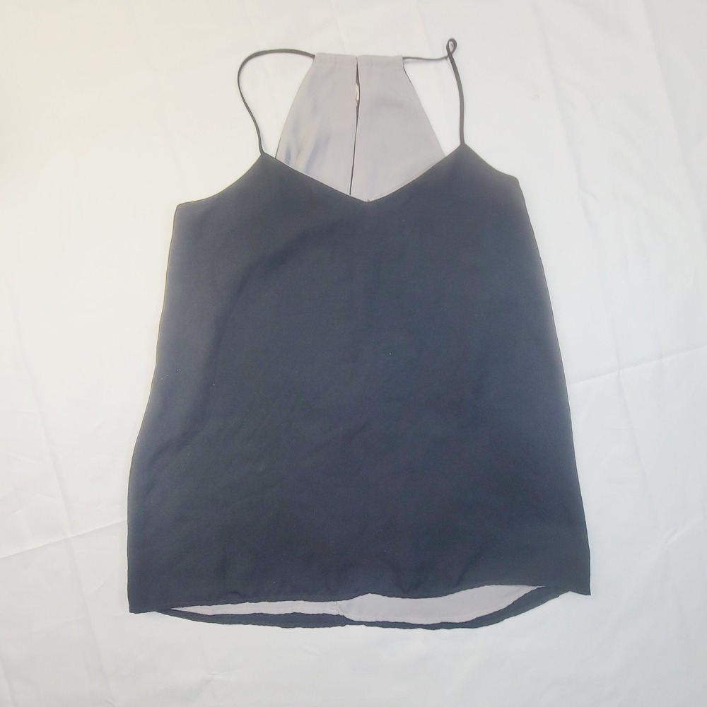 Express Women Halter Cami Top Medium Black Keyhole Back Sleeveless Blouse G77
